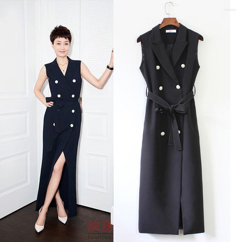 

Women' Vests 2022 Women Solid Cardigan Coats Female Fashion Sleeveless Elegant Office Ladies Casual Jacket Outwear Waistcoat H567, Black