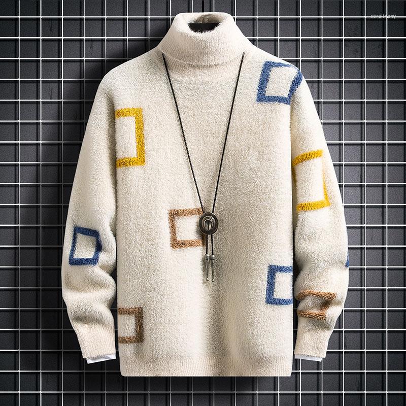 

Men's Sweaters Winter High Neck Thick Warm Sweater Men Turtleneck Mens Slim Fit Pullover Knitwear Male Double Collar Drop, Black