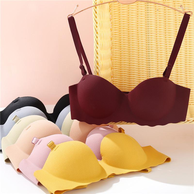 

Bustiers & Corsets A B Cup 1/2 Women Sexy Bras Soft And Breathable Candy Color Girl's Underwear Fashion Female Wireless Brassiere Small, Black