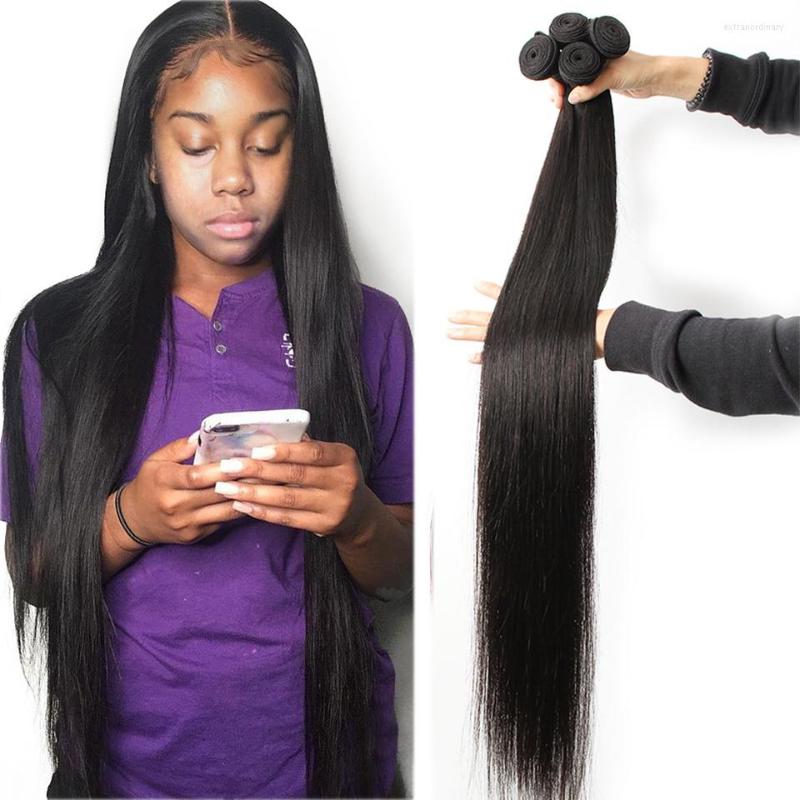 

Human Hair Bulks Fashow Peruvian 30 32 34 36 40 Inch Straight Bundles Natural Remy Extensions
