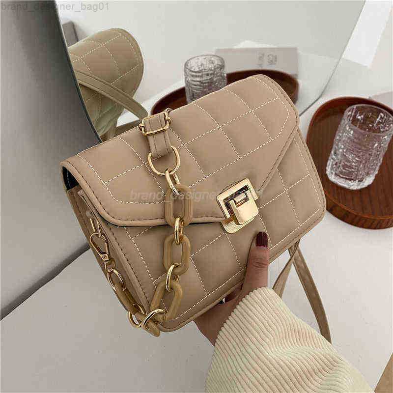 

Totes Shoulder Bag Female Crossbody Bag Ladies Designer Handbag Women Bag Retro Chain Fashion PU Leather New Trend Lattice Simple 103122H, Make up the difference