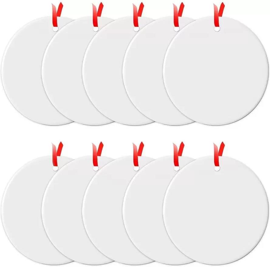 

Sublimation Ornament Blanks Ceramic Christmas Decorations Pendants Bulk Sublimate Products for Xmas Tree Decorations Wholesale CC