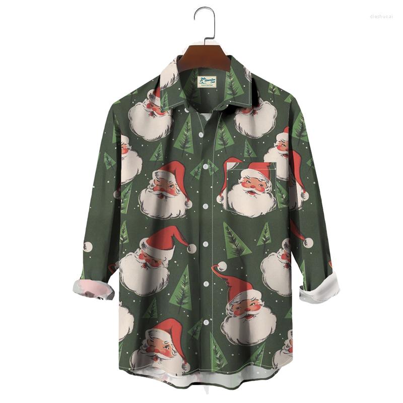 

Men' Casual Shirts Mens Santa Claus Holiday Series Plus Size Long, Sky blue