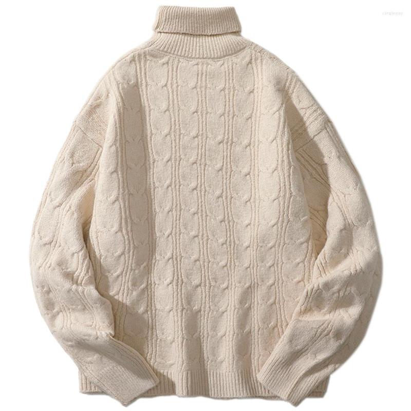 

Men's Sweaters 2022 Japanese Style Hip Hop Loose Pullover Turtleneck Sweater Oversized Knitted Women And Men Hipster Jersey Jumper 077, Black