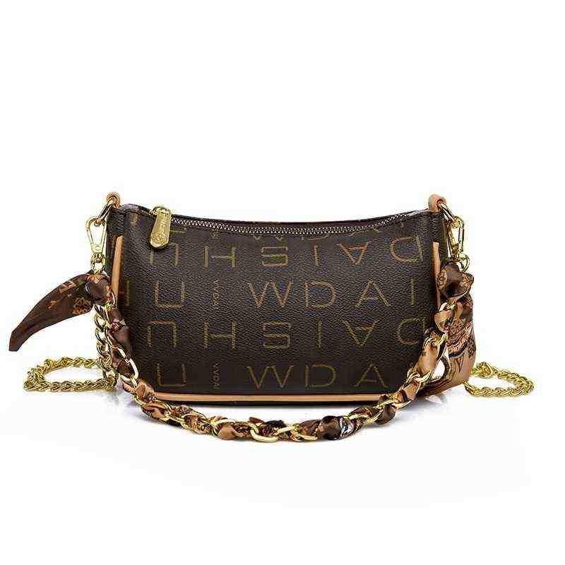 

Shopping Bag Wide Braid Women Bag 2022 Trend Shoulder Scarf Chain Purse and Handbag Luxury Designer Crossbody 220723, Auburn