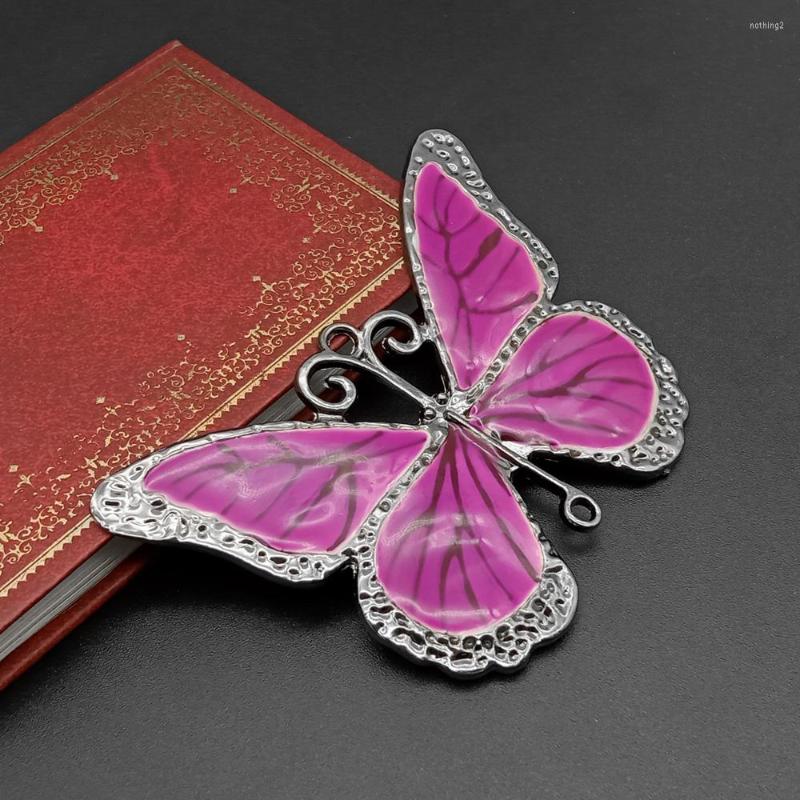 

Pendant Necklaces Rose Red Butterfly Metal Pandant Necklace Women Trendy Simple Wild Dangle Clavicle Chain Jewelry Handmade Diy Accessory