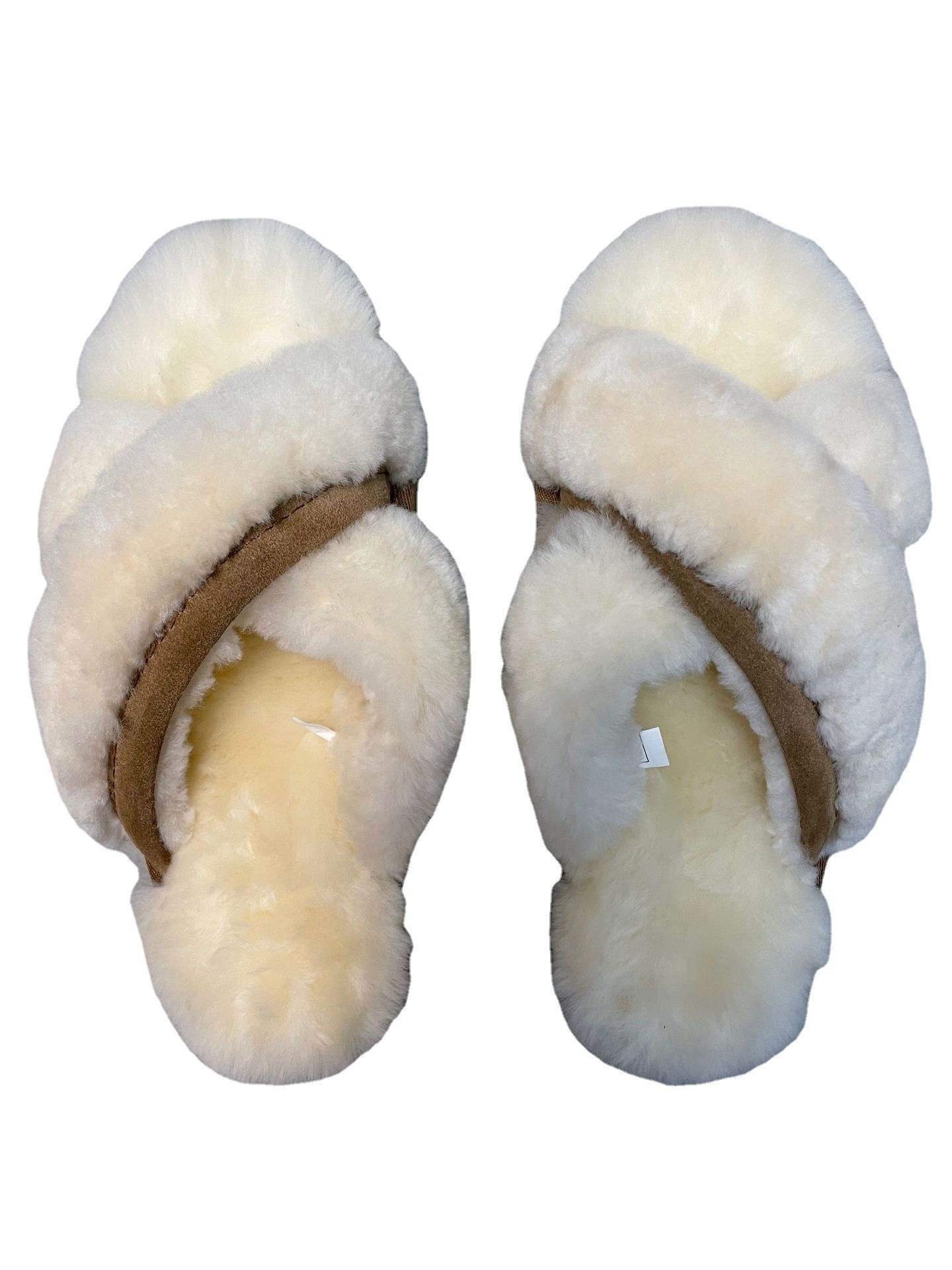

hair slippers uGGity Women shoes cross -wool lambsca slipper ins plush slipper, Grey