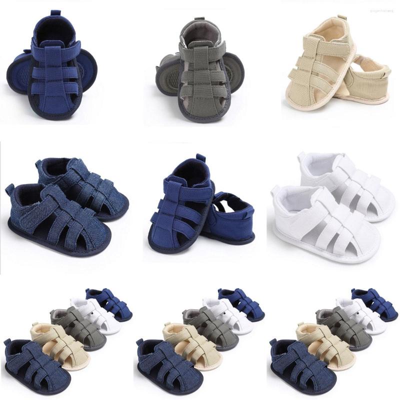 

First Walkers Baby Infant Girl Boy Sandals Canvas Soft Sole Prewalker Born Shoes, Blue