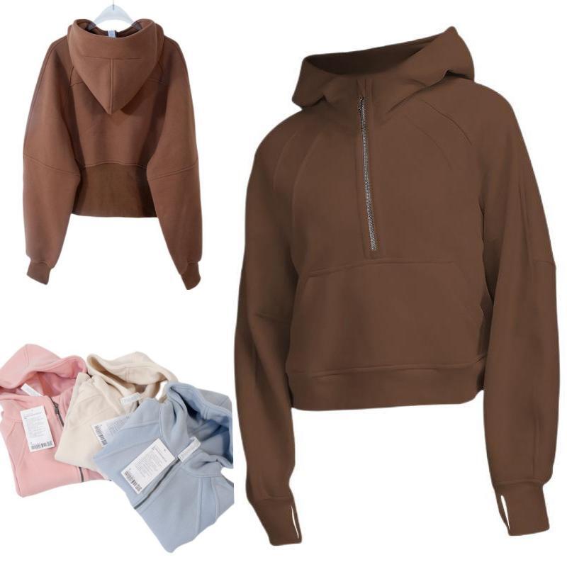 

Yoga Hoodie LuScuba Oversized Pullover Half Zip Top Sweatshirt Fitness Gym Workout Clothes Long Sleeve 10 Piece Colors Loose Breathable Sport Joggers for Women, Grey