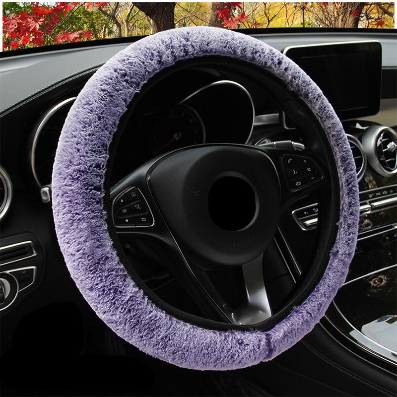 

Steering Wheel Covers Plush Elastic Car Cover 38CM Stearing Winter Warm 3 Colors Interior Accessories