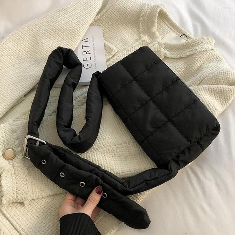 

Evening Bags SMOOZA Space Cotton Down Female Shoulder Women's 2022 Winter High Quality Canvas Crossbody Bag Luxury Designer Ladiers, Green
