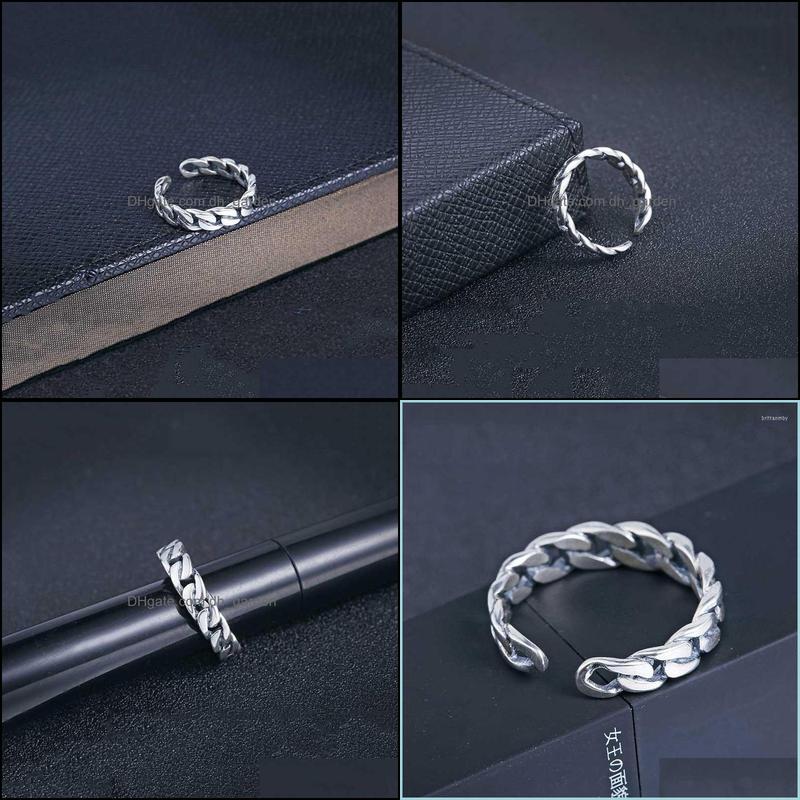 

Cluster Rings Cluster Rings Pure 925 Sier Ring Vintage Simple 100 S925 Sterling Solid Thai For Women Jewelry Adjustable Sizecluster Dhspy