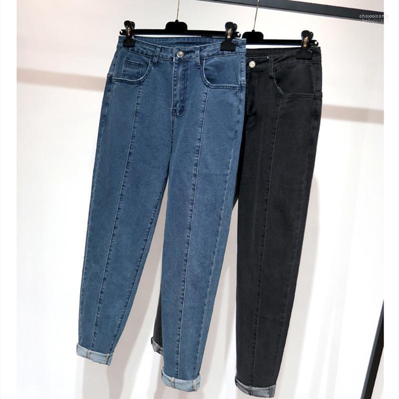 

Women's Jeans Women's Woman High Waist Plus Size Female Full Length Skinny Retro Blue Fashion Denim Harem Pants