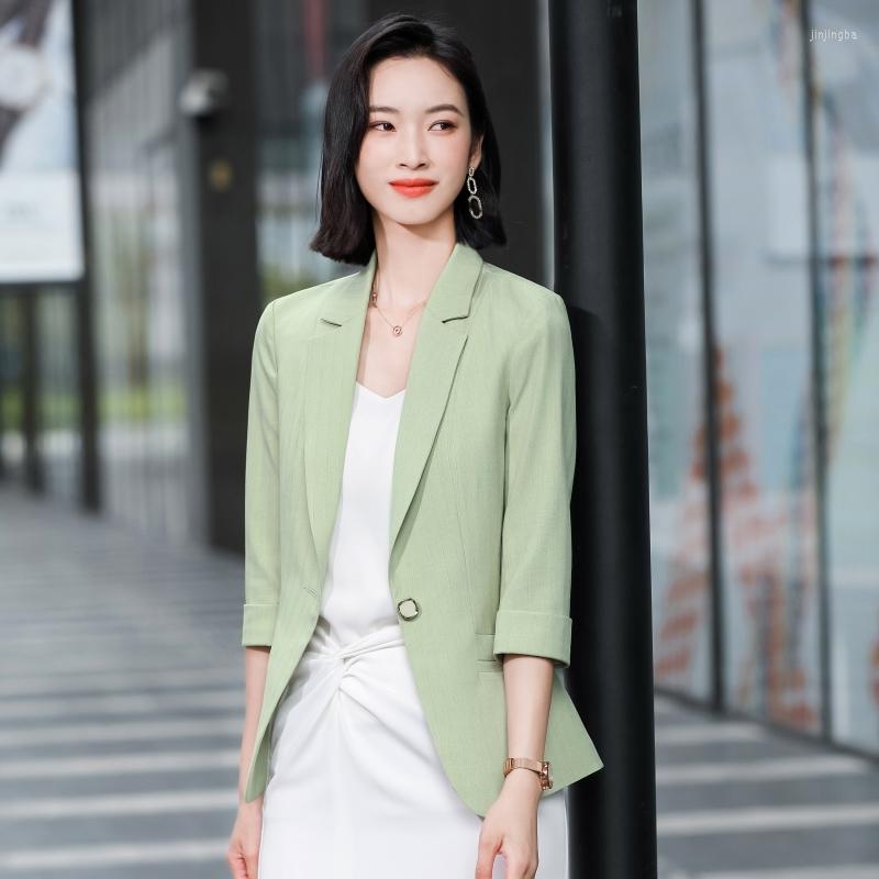 

Women' Suits 2022 Women' Jacket Fashion Simple Solid Notched Coat OL Styles Summer Fall Blazers For Women Ladies Office Blazer Outwear, Green coat