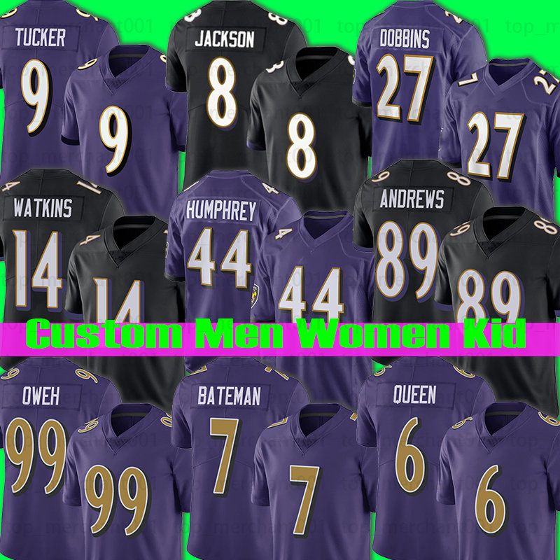 

CUSTOM Lamar Jackson Kenyan Drake Football Jersey Baltimore''Ravens''Mark Andrews Rashod Bateman Devin Duvernay Isaiah Likely Chuck Clark Pa, Custom women jersey