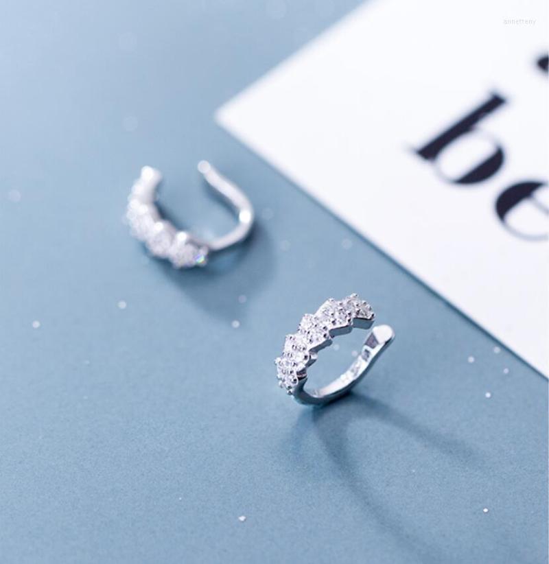 

Backs Earrings 925 Sterling Silver CZ Line Bling Non Piercing Cuff Clip On Jewelry A1079