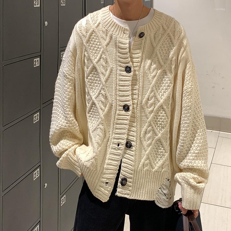 

Men's Sweaters Autumn Winter Cardigan Sweater Men Warm Fashion Retro Coat Korean Oversized Long-sleeved Jumper Clothes, Blue