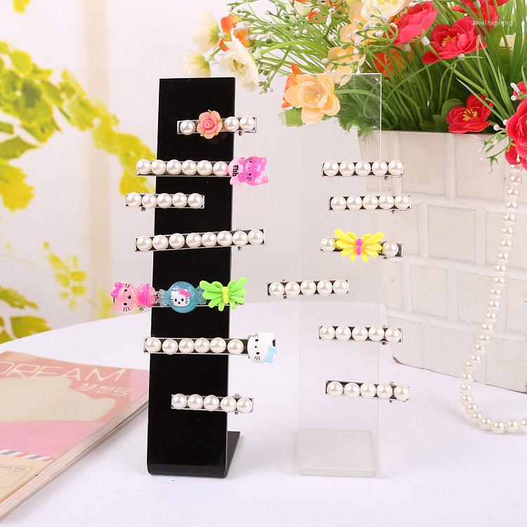 

Jewelry Pouches 10pcs Acrylic Headwear Display Case Hair Clip Stand Accessories L Holder Rope Organizer Props