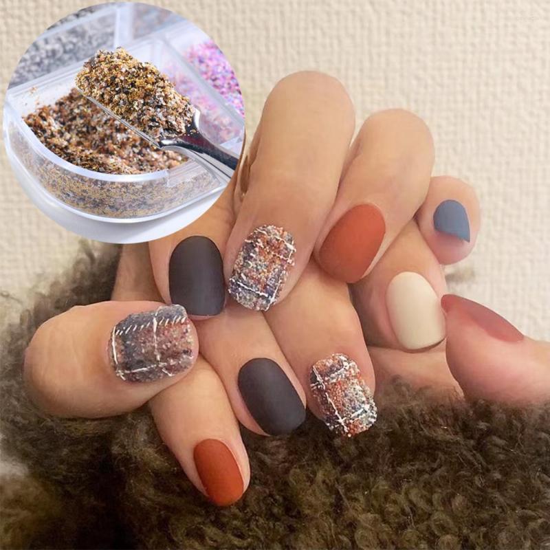 

Nail Glitter 5g Art Powder Grain Effect Non-Floating Colorful Winter Woolen Nails Knit Dust Manicure Decoration