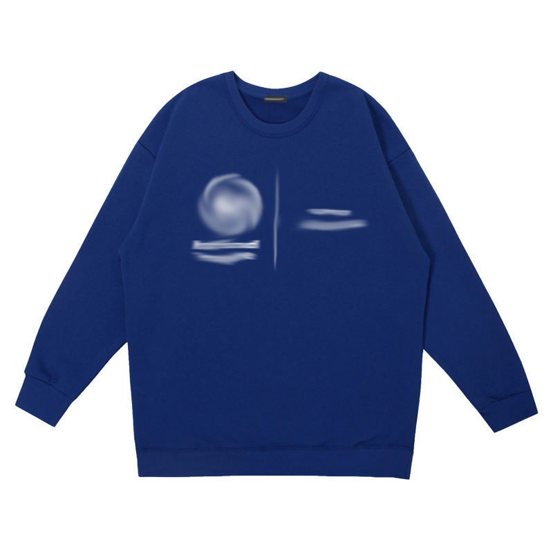 Mens hoodie sweatshits classic paris fashion wave printing casual autumn Pullover couple Backing long sleeve-image-733051172