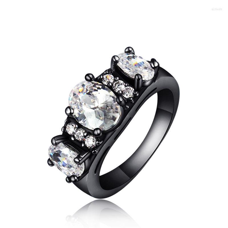 

Wedding Rings Vintage Pigeon Egg Cut Zircon For Women Black Gold Filled Cubic Zirconia Anillos Mujer Jewelry LR0629B
