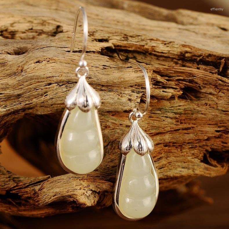

Dangle Earrings S925 Silver Wholesale Sterling Magnolia And Tianyu Stone