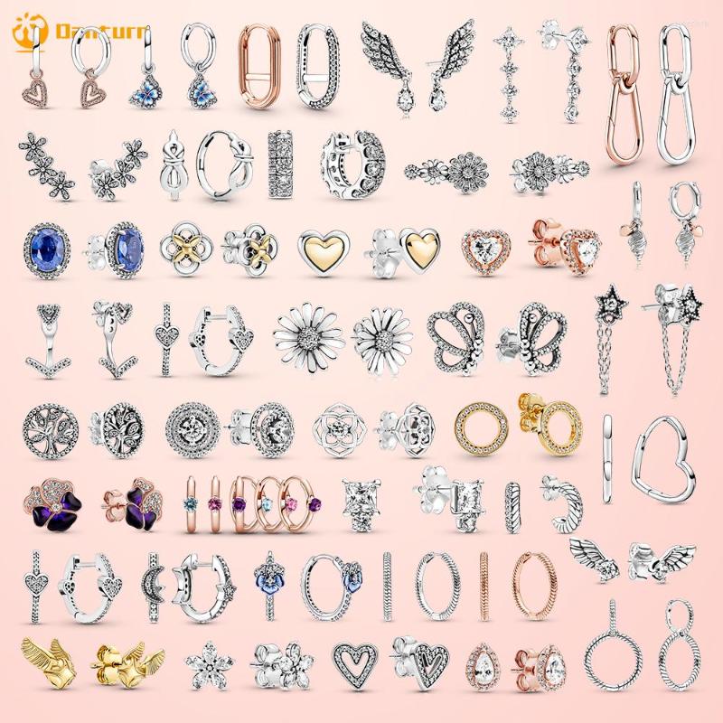 

Stud Earrings 2022 925 Sterling Silver Shell Star Wing Family Tree Daisy Pansy Butterfly Hoop Drop