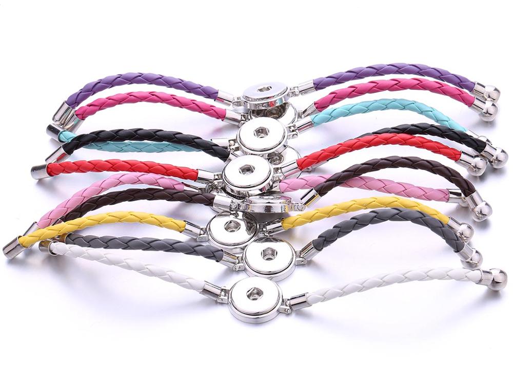 

Charm Bracelets New Snap Jewelry Handmade Magnet Braided Leather Button Bracelet Fit Drop Delivery 2022 Smtff