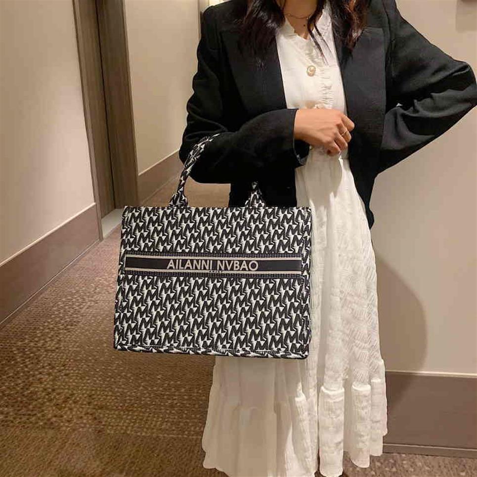 

70% OFF Outlet Store summer women's canvas Embroidered Tote embroidered large capacity shoulder275z