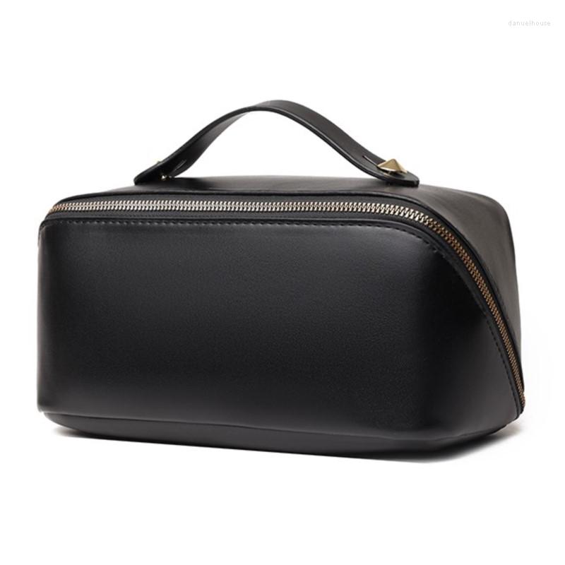

Cosmetic Bags Designer Women Makeup Bag Hanging Bathroom Vegan Leather Wash Multifunctional Travel Toiletry, Beige