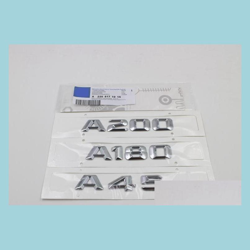

Car Stickers For Mb A45 A180 A200 High Quality Abs 3D Trunk Rear Letters Sticker Word Badge Emblem Letter Decal Stickers Drop Delive Dh6De, See pic