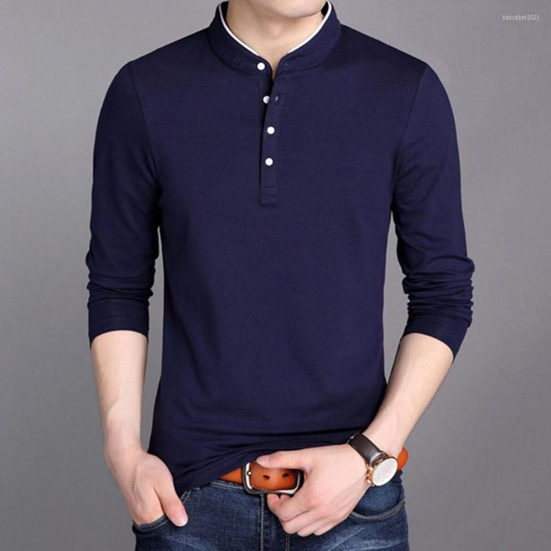 

Men's Polos Trendy Men T-shirt Temperament Stand Collar Super Soft Anti Pilling Sweat Wicking Bottoming Shirt Basic Top Streetwear, Black