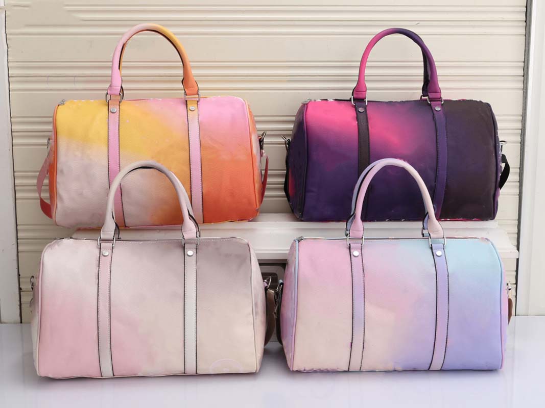 

New designer large capacity messenger bag Classic style travel bag Fashion flower lady shopping handbag, Pink