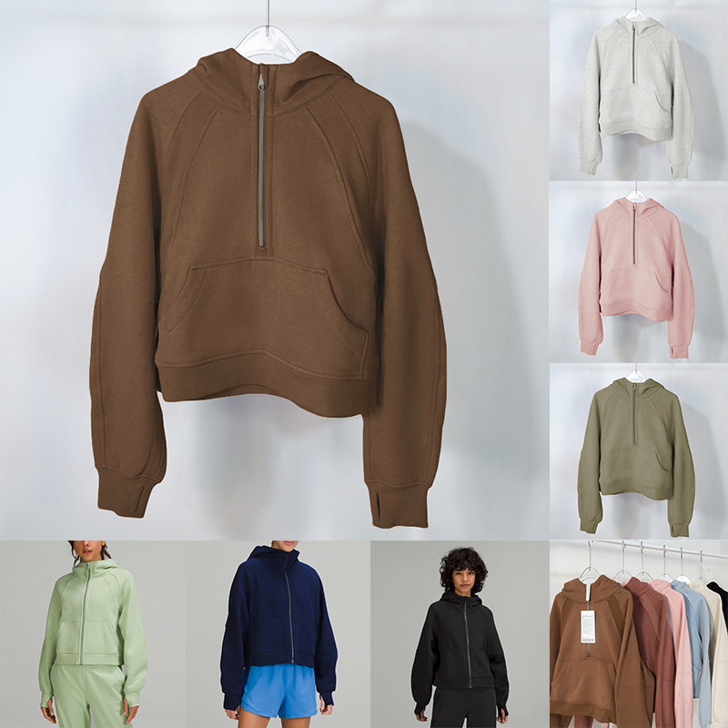 

Yoga Fashion pure color Womens Hoodies wear half zipper design womens hoodie sweater sports round neck long sleeve outdoor Trend of the loose sweatshirt, 20