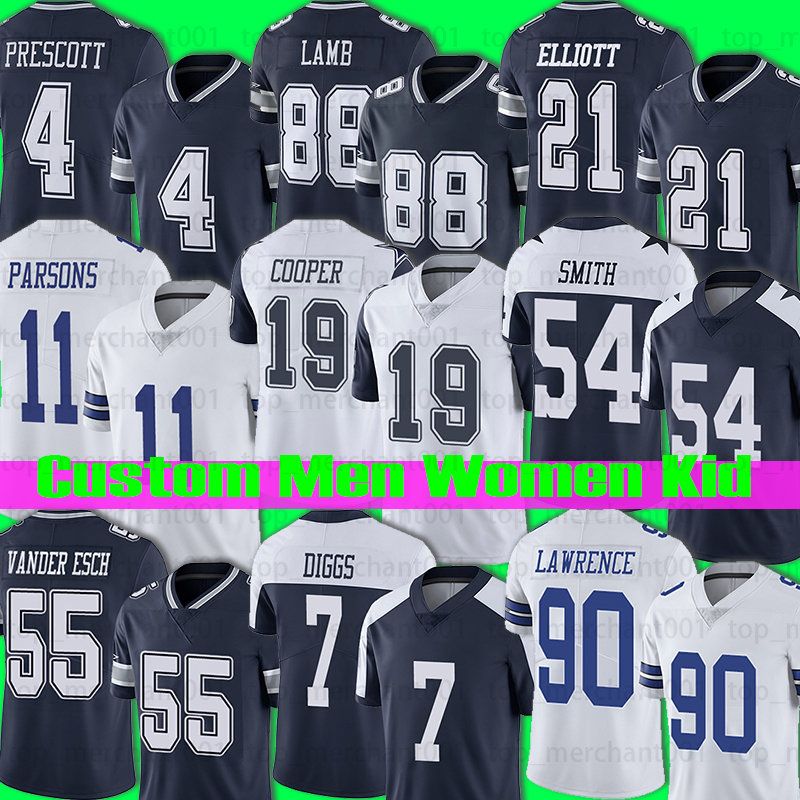 

CUSTOM Cooper Rush Ezekiel Elliott Football Jersey Dallas''Cowboys''Dak Prescott CeeDee Lamb Noah Brown Donovan Wilson Leighton Vander Esch, Custom men jersey