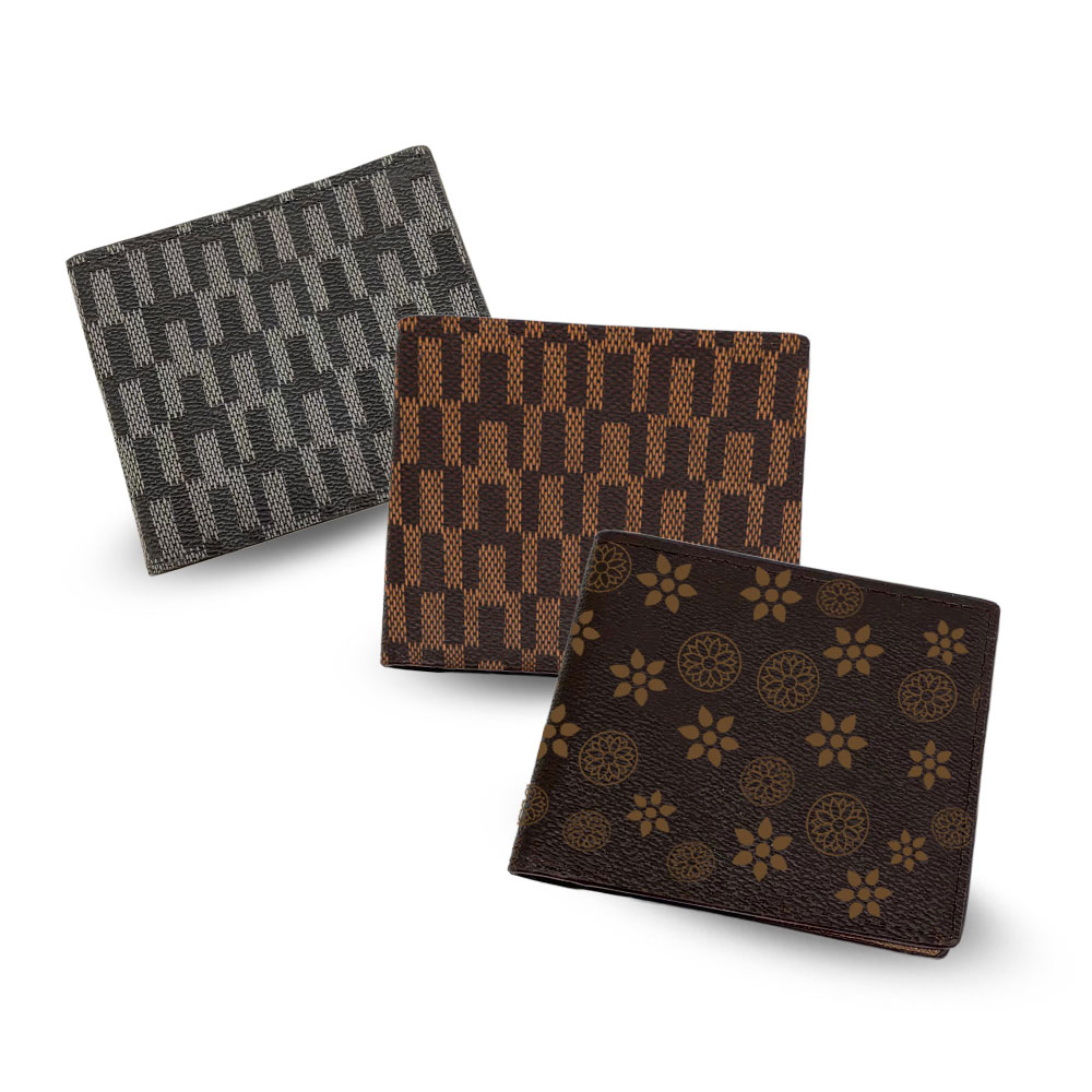 

Luxury Square Short Wallet Flap Purse Designer Bags lvs Clutch Men PU leather handbags Classic Plaid Fashion Pocket Old Flower Chirstmas Gift to Valentine 3color, Black