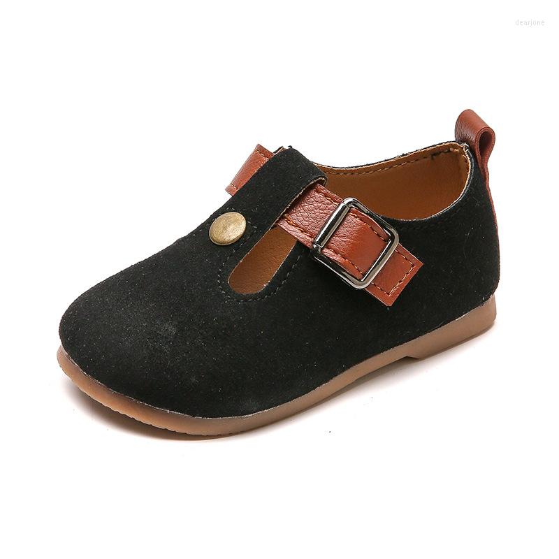 

Athletic Shoes Girls Princess 2022 Leather Children's Casual Student Fashion Flats Toes-capped Soft For Party Hollow, Black