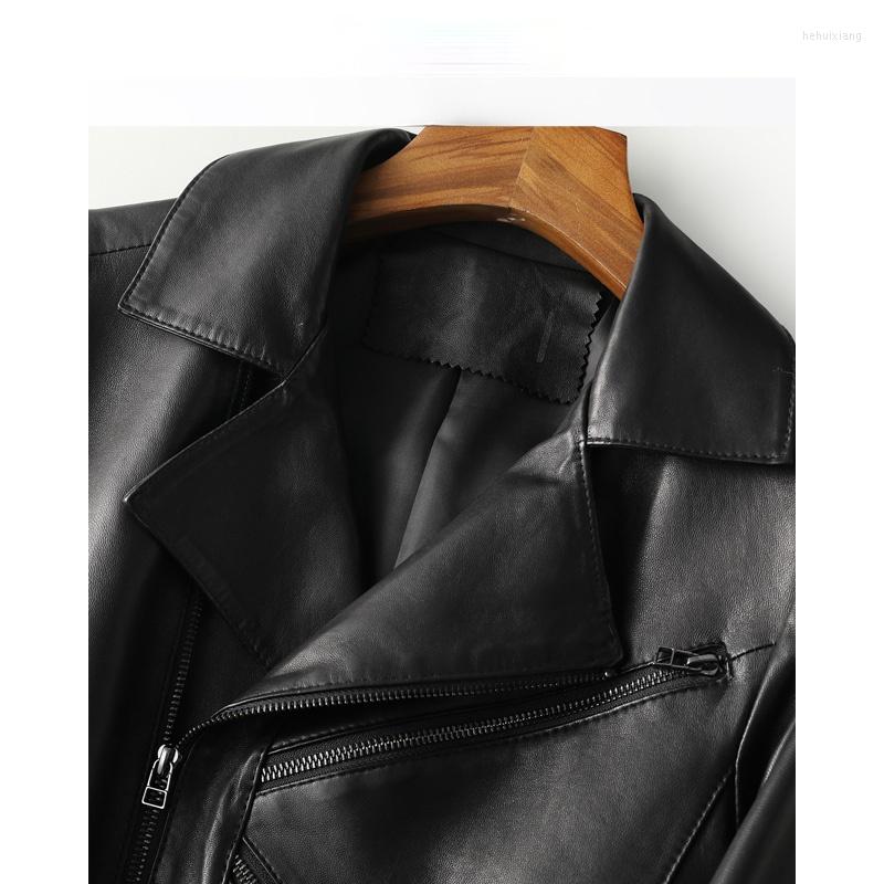 

Women's Leather Genuine Jacket Woman Autumn Natural Sheepskin Coats Famale Short Women's Clothing Cazadora Cuero Mujer SQQ10, Black