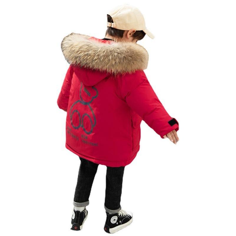 

Down Coat Kids Winter Jacket Clothes Child Girls Mid-Length Boy Printed Thick E24587, C3