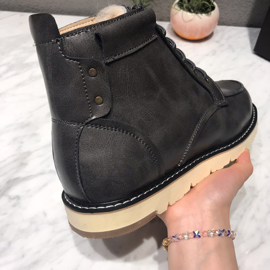 

Designer Boots Paris Luxury Brand Boot Genuine Leather Warm Boots Martin Ankle Booties Man Short Winter Full fur Fluffy furry Sneakers Trainers by fen 005, #box