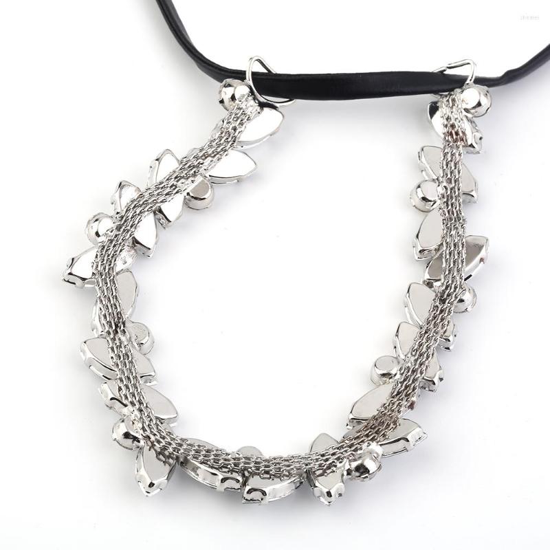 

Choker Pu Jewel Plated Necklace Pendant Fashion Women Rope Jewelry Elastic Wonderful Gifts