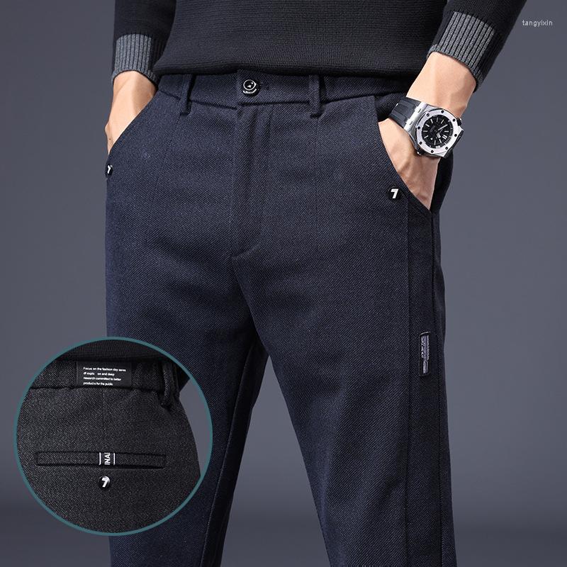 

Men's Pants 2022 Spring Autumn Casual Men Cotton Slim Fit Chinos Fashion Trousers Male Brand Clothing Plus Size 28-38 Blue Balck, Black