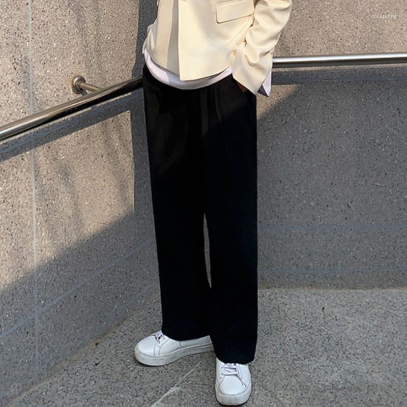 

Men's Suits Korean Menswear Style Fashion Trousers Men's Spring 2022 Loose Straight Wide Leg Long Solid Color Suit Pants Male Tide, Black