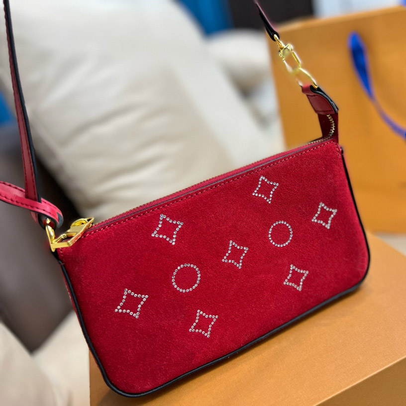 

Designer Bags Luxury Tote Bag Handbags Fashion Women Shoulder Baguette Purse Vintage Crossbody Messenger Bags with Rhinestones, Color 01