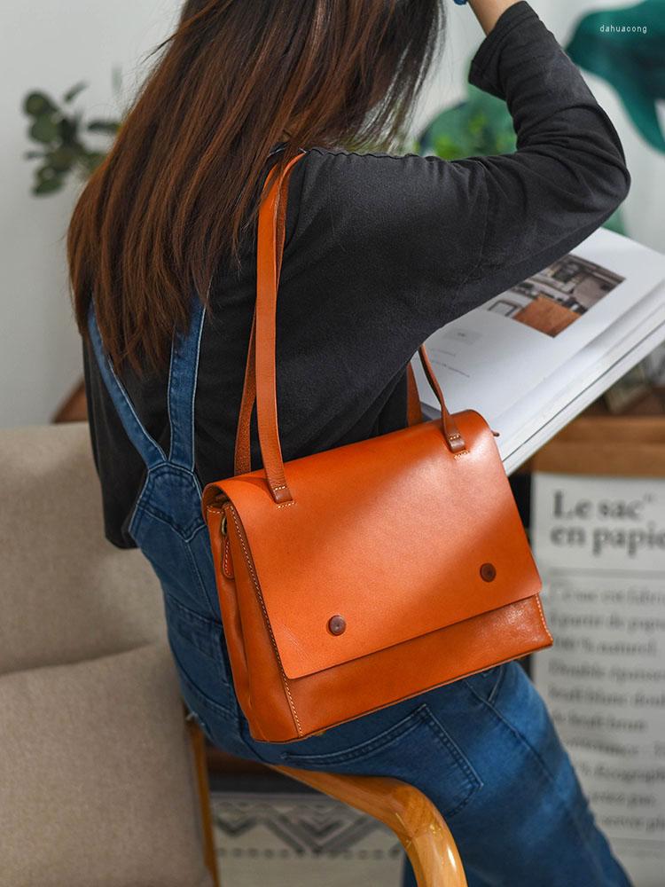 

Evening Bags High-end Women's Genuine Leather Armpit Bag Top Layer Cowhide Shoulder Temperament Multi-compartment Fashion Handbag, Black