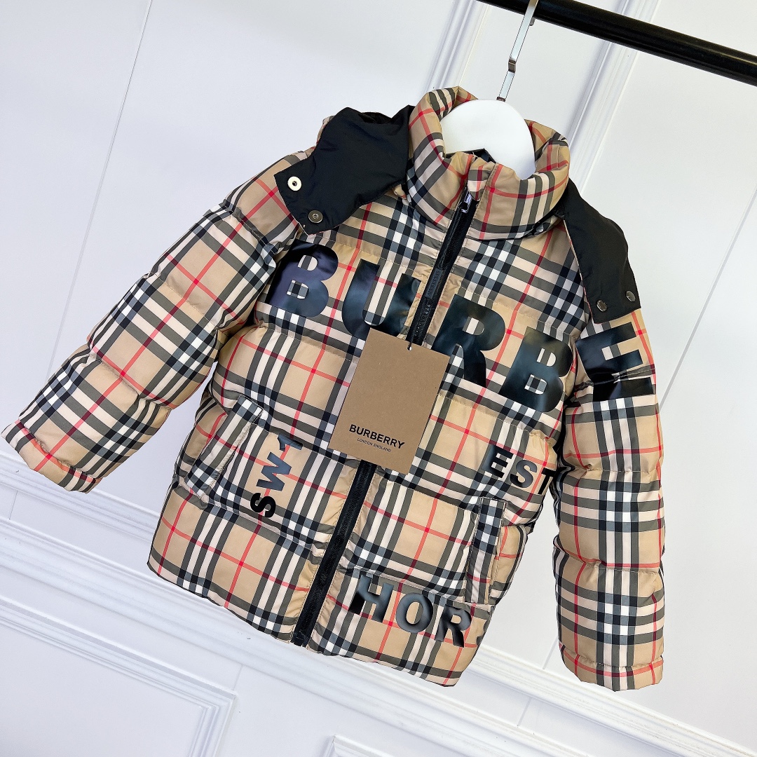 Kids Coat Baby clothes Down Coat kid clothe Designer Hooded Thick Warm Outwear Fasion lattice letter designers Outerwear 95% White Duck Jackets