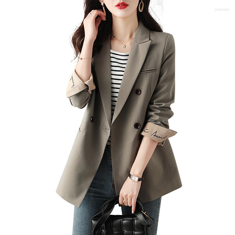 

Women's Suits Women Casual Blazer Khaki Black High Quality Fashion Style Winter Outer Formal Wear For Office Ladies Jacket