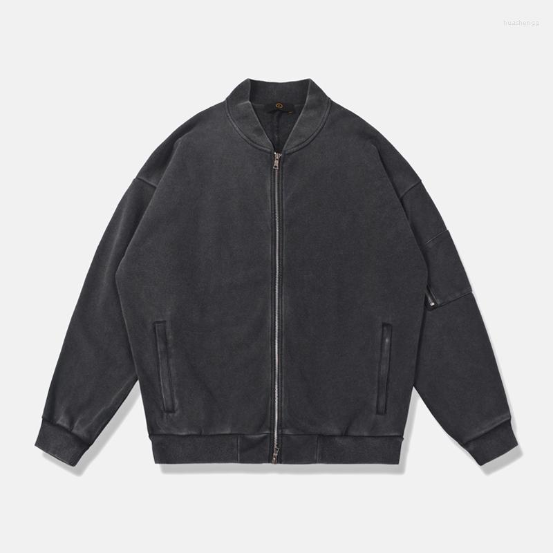 

Men's Jackets Men's Autumn Winter 98% Cotton Zipper Jacket For Men Loose Stand-up Collar Blouson Black Couple Clothes Man High Street, Fried snowflakes
