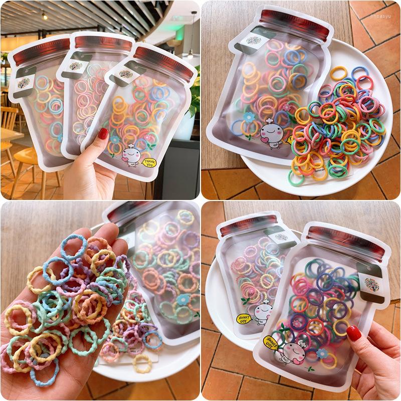 

Hair Accessories 100pcs/bag Korean Kids Colorful Elastic Bands Candy Color Rope Tie Baby Girls Diameter 2cm