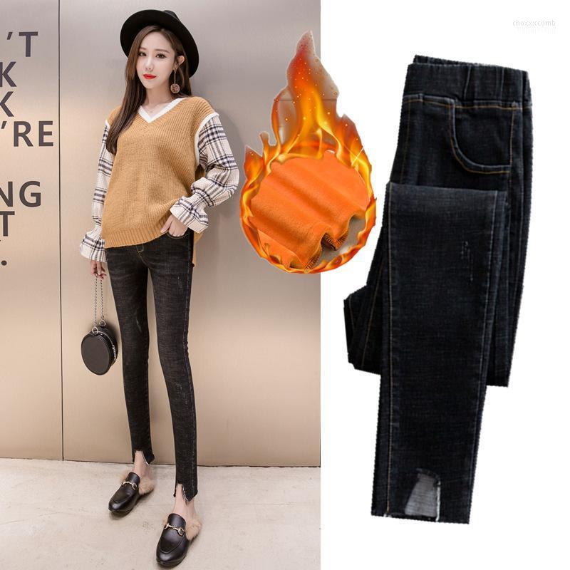 

Women's Jeans Women's 2022 Winter Warm Skinny Women High Waist Denim Pencil Pants Elastic Stretch Plus Size, Black